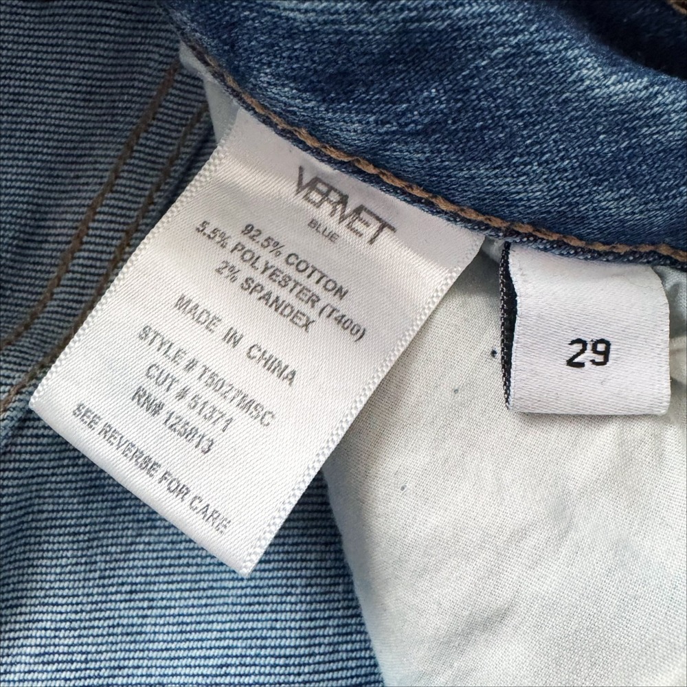 Vervet Blue High Rise Button Fly Distressed Skinny Jeans Women's Sz 29 Grunge - Picture 3 of 11